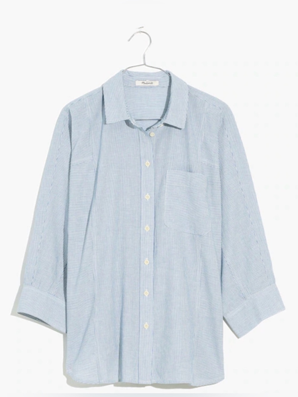 Madewell Wellesley Oversized Seamed Shirt in Stripe SIZE M
